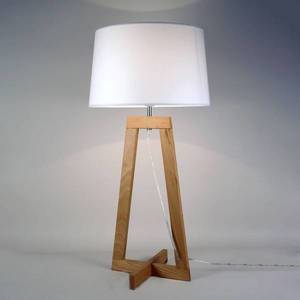 Aluminor Stolní lampa Sacha LT z textilu a dřeva obraz