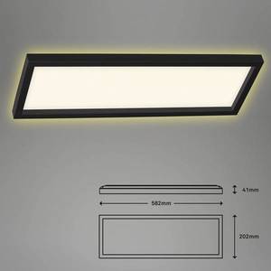 Briloner LED stropní světlo 7365, 58 x 20 cm, černá obraz