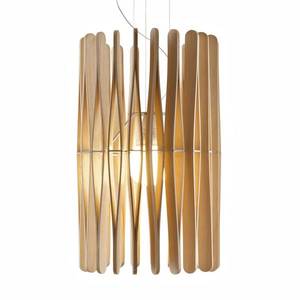 Fabbian Fabbian Stick dřevěné závěsné světlo, cylindr 43cm obraz