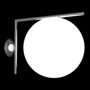 FLOS FLOS IC C/W2 nástěnné světlo, černé Ø 30 cm obraz