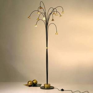Holländer Stojací lampa LED Fontaine hnědá-zlatá obraz