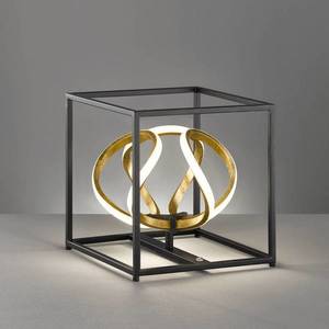 FISCHER & HONSEL LED stolní lampa Gesa v černé a zlaté barvě obraz