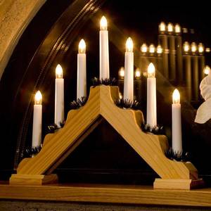 Konstsmide Christmas Heller dřevěný lustr se svíčkami 7 zdrojů obraz