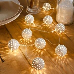 Konstsmide Christmas LED světelný řetěz kovové koule bílá, 10 zdrojů obraz