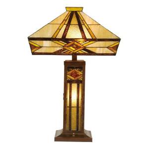 Clayre&Eef Jasně osvětlená stolní lampa Glenys, Tiffany styl obraz