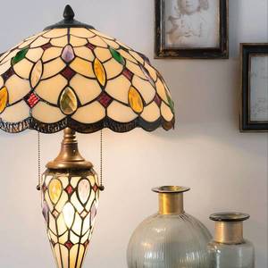 Clayre&Eef Stolní lampa 5182 s barevným stínidlem Tiffany obraz