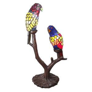 Clayre&Eef Dekorační světlo 6017, dva papoušci, styl Tiffany obraz