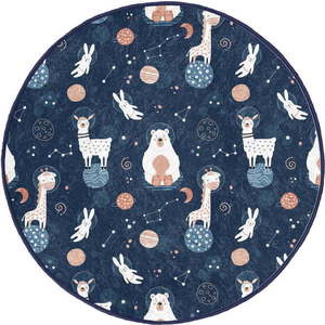 Tmavě modrý dětský koberec ø 80 cm Comfort – Mila Home obraz