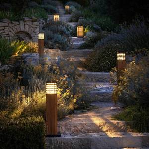 Les Jardins LED solární osvětlení Tekura, teak přírodní/šedá obraz