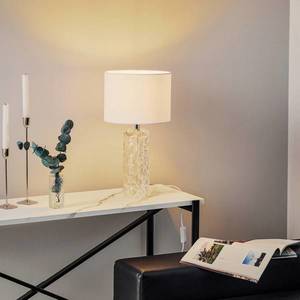 Markslöjd Bílá stolní lampa Madame s textilním stínidlem obraz