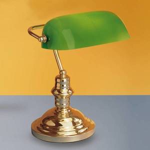 Orion Stolní lampa Onella v bankéřském stylu, zelená obraz
