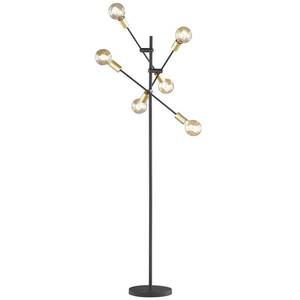 Trio Lighting Stojací lampa Cross v černém a zlatém designu obraz