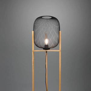 Reality Leuchten Stojací lampa Calimero, třínohý dřevěný stojan obraz