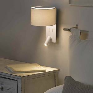 FARO BARCELONA Nástěnné světlo Fold s LED lampou na čtení, bílá obraz