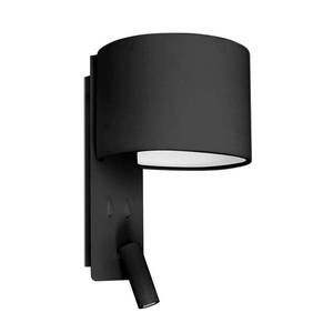 FARO BARCELONA Nástěnné světlo Fold s LED lampou na čtení, černá obraz