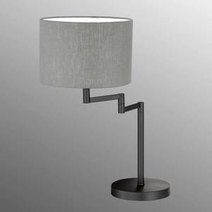 FISCHER & HONSEL Stolní lampa Rota se šedým plátěným stínidlem obraz