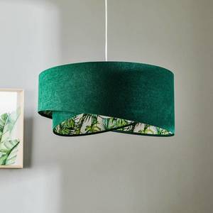 Maco Design Závěsná lampa Vivien, zelená s celoplošným květinovým potiskem obraz
