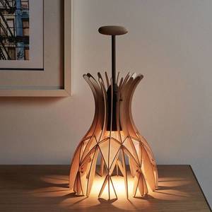 Bover Bover Domita M/36 dřevěná stolní lampa, hnědá/buk obraz
