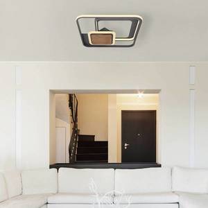 Globo LED stropní svítidlo, dřevo, 3 zdroje, hranaté obraz