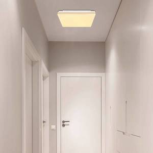 Globo LED stropní světlo Raina v hranatém tvaru, dřevo obraz