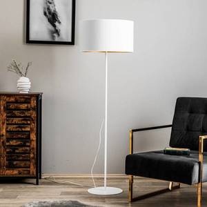 Duolla Stojací lampa Roller, bílá/zlatá, výška 145 cm obraz