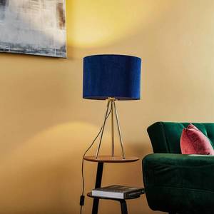 Domiluce stolní lampa Monaco, trojnožka zlatá, modrý samet obraz