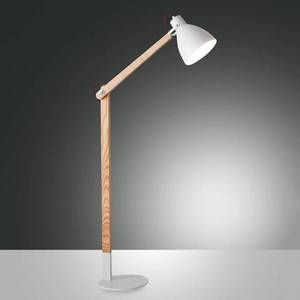 Fabas Luce Stojací lampa Sveva ze dřeva, bílá/jasan obraz