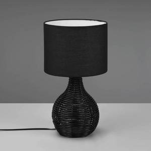 Reality Leuchten Stolní lampa Sprout, ratan a textil, černá obraz