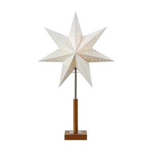 Markslöjd Hvězda Solvalla s dřevěnou základnou 55 cm bílá obraz