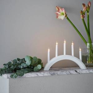 Markslöjd Svíčkový lustr Avento ze dřeva, pět zdrojů, bílá obraz