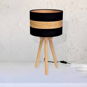 Eko-Light Stolní lampa Terra ze dřeva a textilu, černá obraz