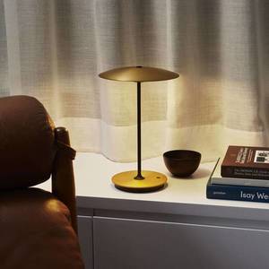 Marset MARSET Ginger LED stolní lampa, baterie mosaz/bílá obraz