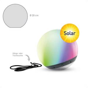 tint LED koule tint Pendula Solar, IP44, bílá, CCT, RGB obraz