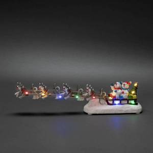 Konstsmide Christmas Stolní dekorace sněhulák, psí spřežení barevné LED obraz