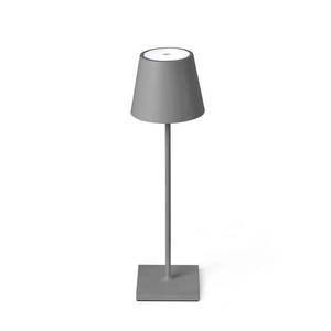 FARO BARCELONA LED stolní lampa Toc s USB nabíječkou, IP54, šedá obraz