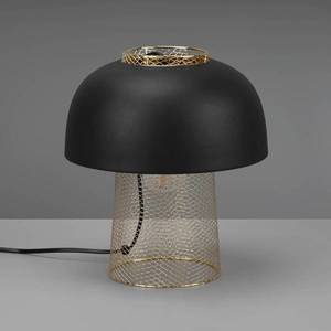 Reality Leuchten Stolní lampa Punch, černá/zlatá, Ø 25 cm obraz