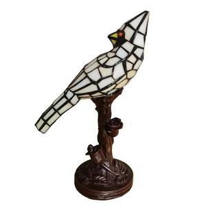 Clayre&Eef Stolní lampa 5LL-6102N pták, krémová styl Tiffany obraz