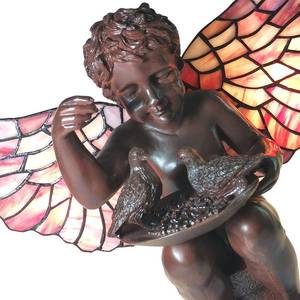 Clayre&Eef Stolní lampa 5LL-6049 anděl ve stylu Tiffany obraz