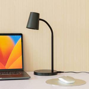 Lindby Lindby Ailina LED stolní lampa, kulatá, černá obraz