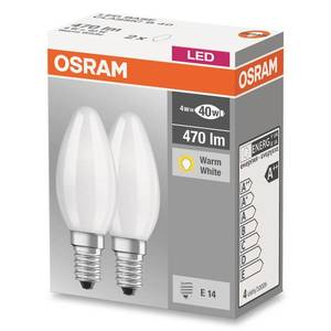 OSRAM LED žárovka svíčka E14 4W 827 matná sada 2ks obraz