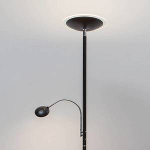 Lindby LED stojací lampa Malea, čtecí rameno, černá obraz