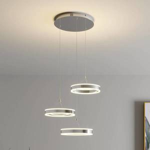 Lucande Závěsná LED lampa Lyani, 3 kruhy, různá výška obraz