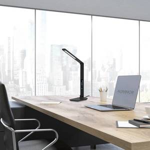 Aluminor Aluminor Sandra LED stolní lampa s hodinami, černá obraz