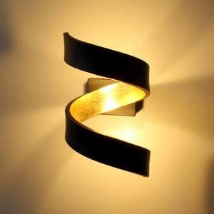 Eco-Light LED nástěnné světlo Helix, černo-zlaté, 17 cm obraz