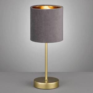 FISCHER & HONSEL Stolní lampa Aura, zlatá, stínidlo šedá/zlatá obraz
