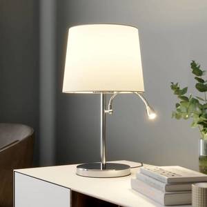 Lindby Textilní stolní lampa Benjiro, LED lampa na čtení obraz