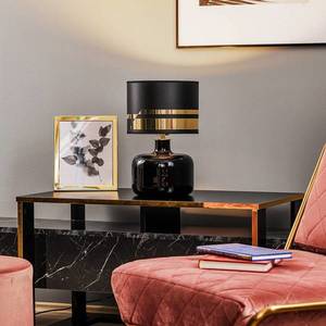 Argon Textilní stolní lampa Bodo, černo-zlatá obraz