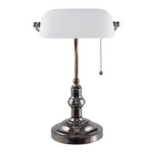 Clayre&Eef Stolní lampa 5100W s bílým skleněným stínidlem obraz