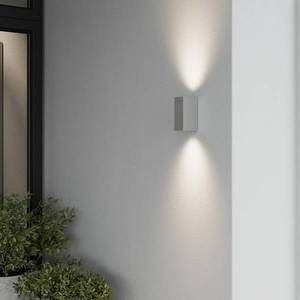 Lucande Stříbrné venkovní nástěnné svítidlo Tavi s LED obraz