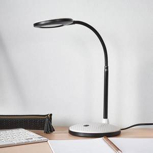 Lindby LED stolní lampa Ivan ve světle šedé a černé obraz